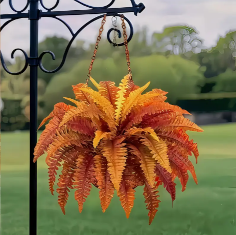 🍂 Artificial Autumn Boston Ferns – Set of 2 (22.8")
