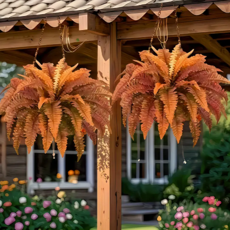 🍂 Artificial Autumn Boston Ferns – Set of 2 (22.8")