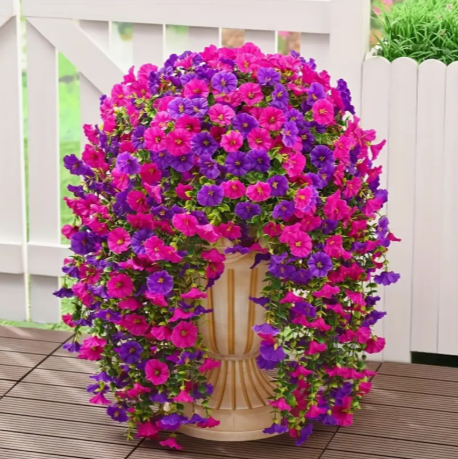 🌸 2PCS UV-Resistant Artificial Hanging Flowers – Purpl