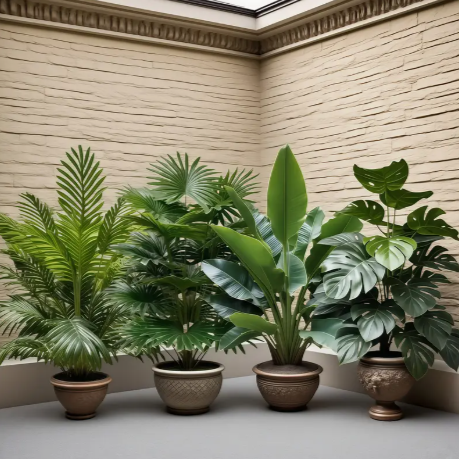 🌿 4PCS Artificial Large Plant Set – 48 Large Leaves
